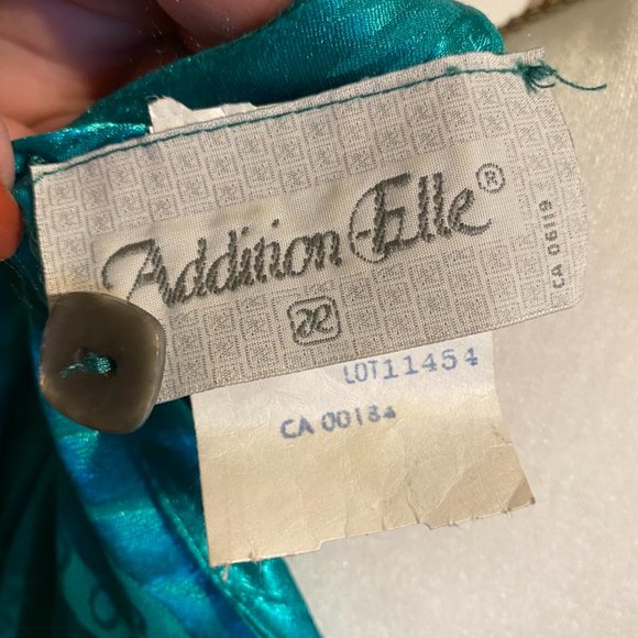 Beautiful! Addition-Elle Green V-Back w/Buttons Belt Polyester Dress ~ Sz. 20.5 - Picture 9 of 11